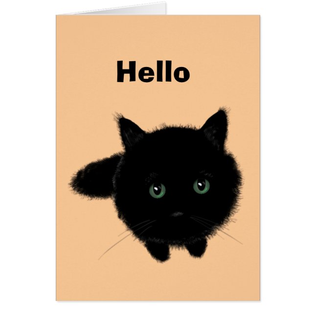 Black Cat Hälsningskort (Framsidan)