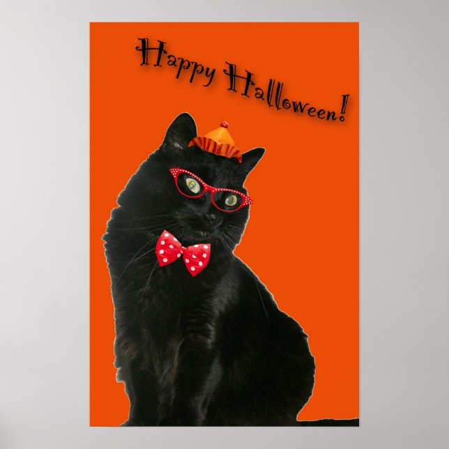 Black Cat Happy halloween 20 x 30 Poster (Framsidan)