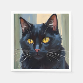 Black Cat | Happy halloween Spooky Pappersservett