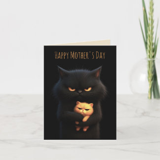 Black Cat Happy Mother's Day Kort