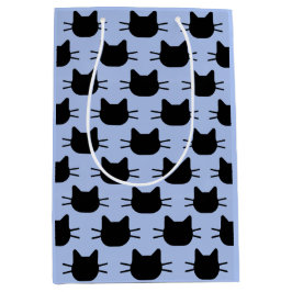 Black Cat Head Silhouette Repeat Mönster Gift Bag