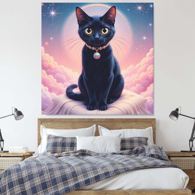 Black Cat Heaven Canvastryck (Insitu (sovrum))