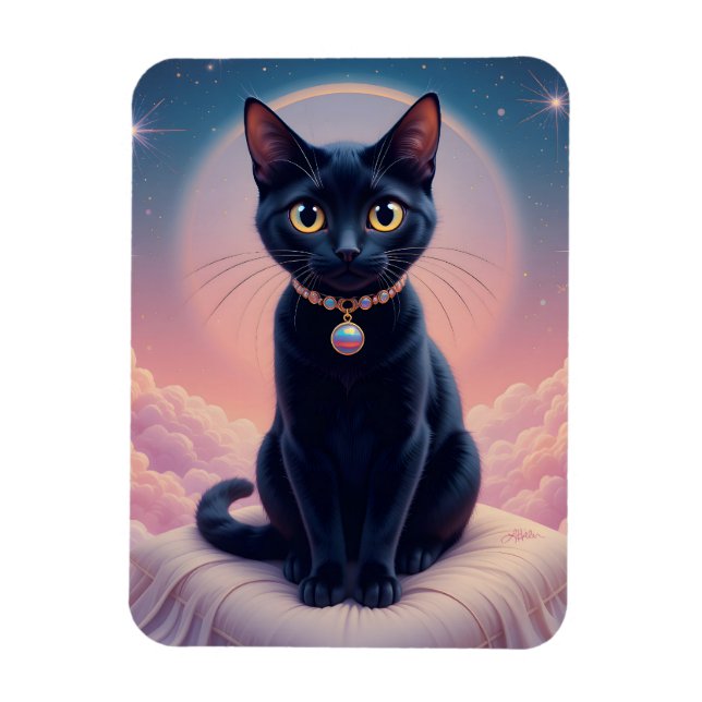 Black Cat Heaven Magnet (Vertikal)