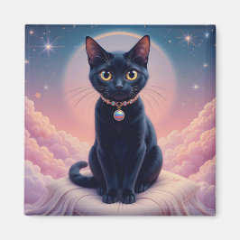 Black Cat Heaven Magnet