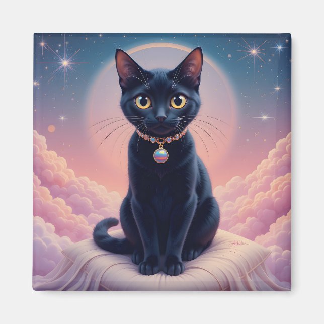 Black Cat Heaven Magnet (Framsidan)