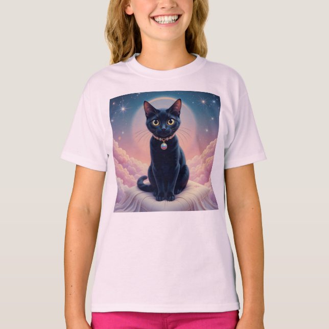 Black Cat Heaven T Shirt (Framsida)