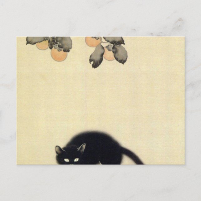Black Cat Hishida Shunso Vykort (Framsida)