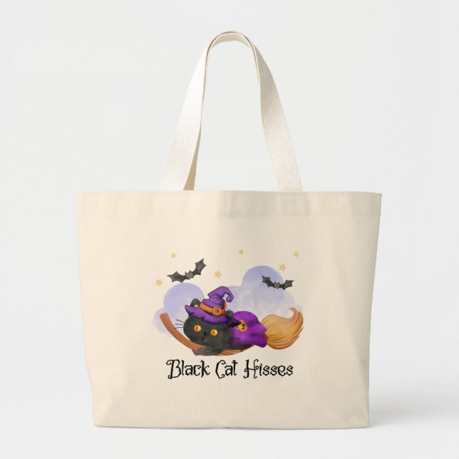 Black Cat Hisses Jumbo Tygkasse (Framsidan)