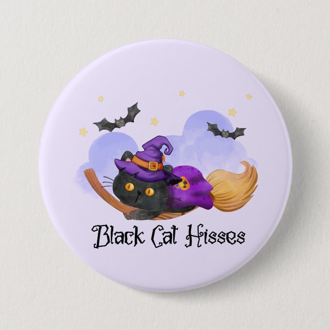 Black Cat Hisses Knapp (Framsida)
