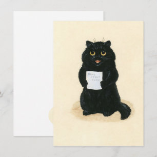 Black Cat Home Sweet Home Rädding Shelter Cute Anteckningskort