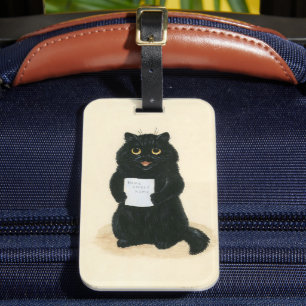 Black Cat Home Sweet Home Rädding Shelter Cute Bagagebricka