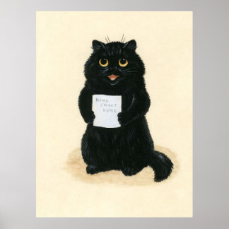 Black Cat Home Sweet Home Rädding Shelter Cute Poster