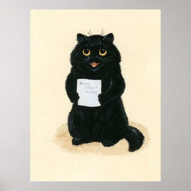 Black Cat Home Sweet Home Rädding Shelter Cute Poster (Framsidan)
