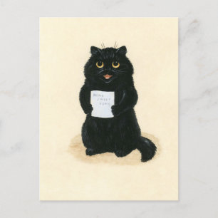 Black Cat Home Sweet Home Rädding Shelter Cute Vykort