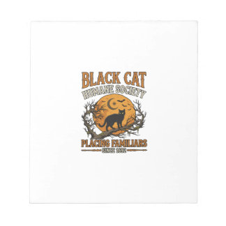 Black Cat Humane Society Halloween Full Moon Fladd Anteckningsblock