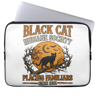 Black Cat Humane Society Halloween Full Moon Fladd Laptop Fodral