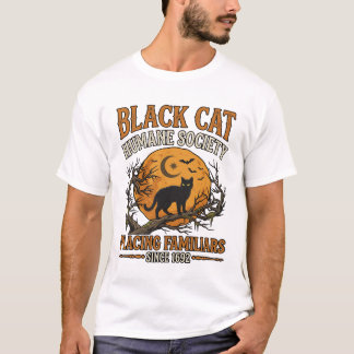Black Cat Humane Society Halloween Full Moon Fladd T Shirt