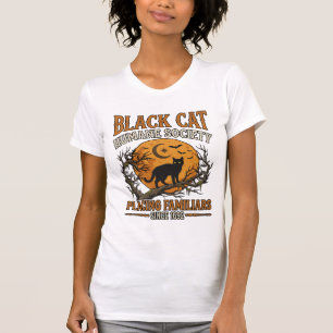 Black Cat Humane Society Halloween Full Moon Fladd T Shirt