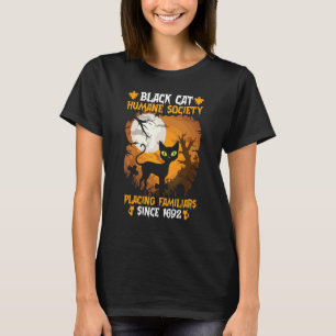 Black Cat Humane Society Planing Familiars Hallo T Shirt