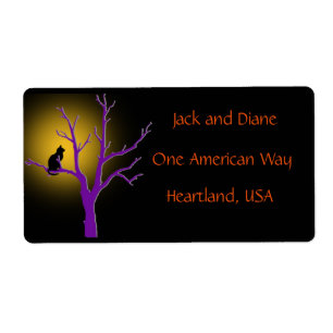 Black Cat i en Träd-etikett Fraktsedel