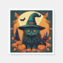 Black Cat i en Witches Hat