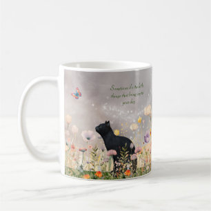 Black Cat i Flowers Kaffemugg