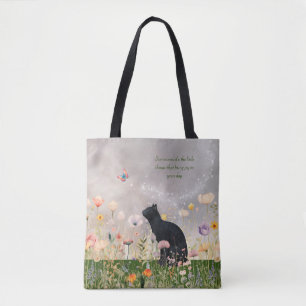 Black Cat i Flowers Tygkasse