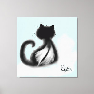 Black Cat i Heaven Stretched Canvas