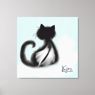 Black Cat i Heaven Stretched Canvas