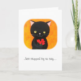 Black Cat I Kärlek You Card Valentine Day Card Helgkort