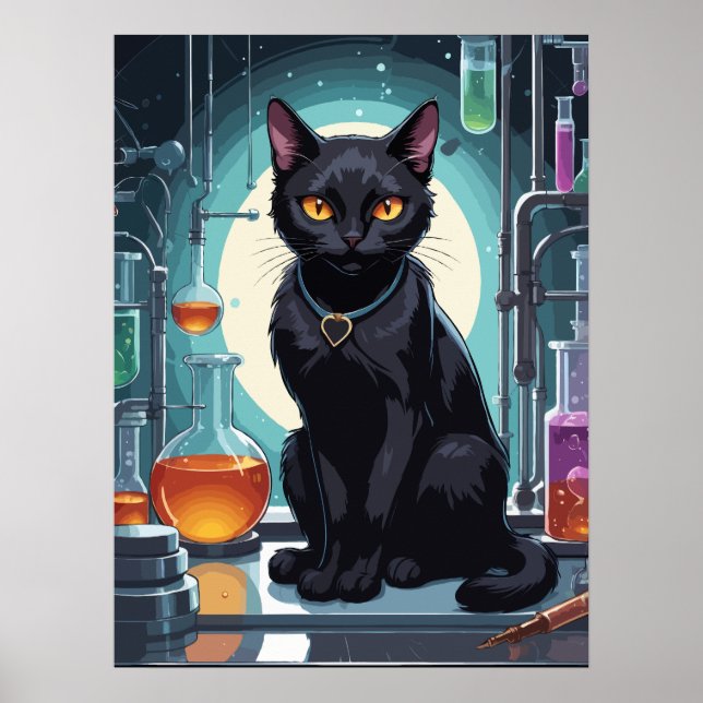 Black Cat i laboratorium Poster (Framsidan)