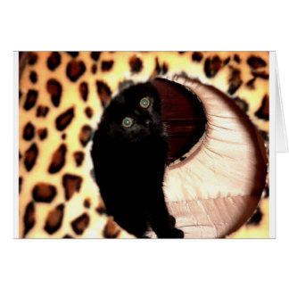Black Cat i leopard hooch Hälsningskort