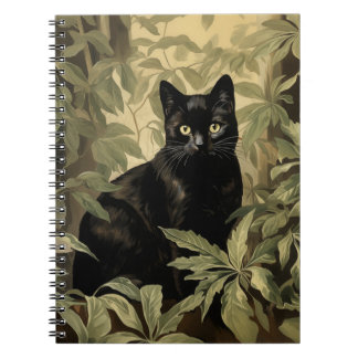 Black Cat i Lush Forest Anteckningsbok