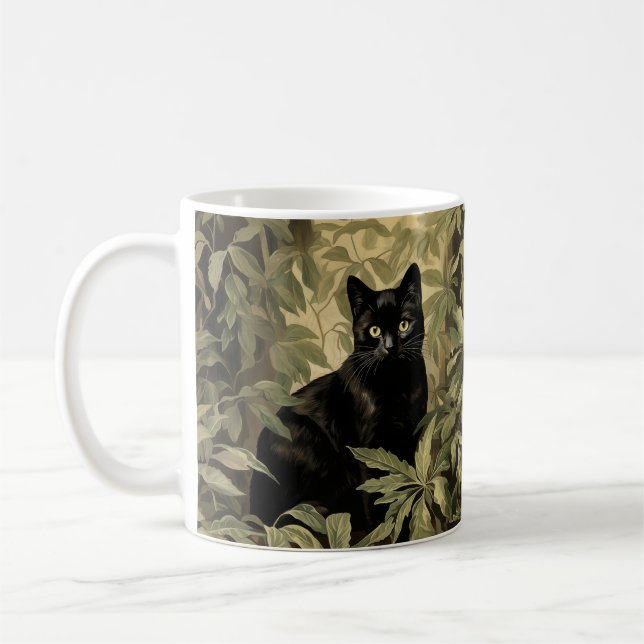 Black Cat i Lush Forest Kaffemugg (Vänster)