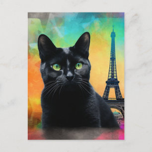 Black Cat i Paris Vykort