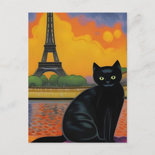 Black Cat i Paris Vykort (Framsida)