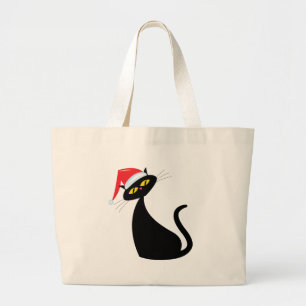 Black Cat i Santa Hat Jumbo Tygkasse