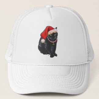 Black Cat i Santa Hat Truckerkeps