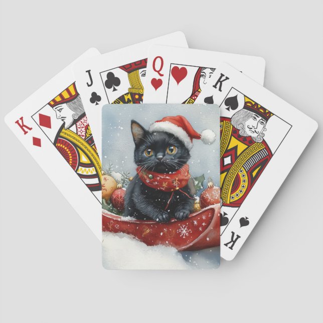 Black Cat i Sledge Låt det snöa jul Casinokort (Baksidan)