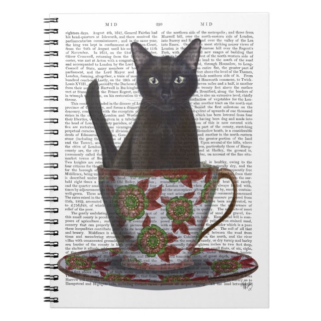 Black Cat i Tekopp Anteckningsbok (Framsidan)