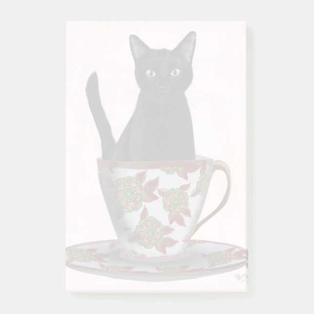 Black Cat i Tekopp Post-it Block (Framsida)