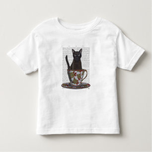Black Cat i Tekopp T Shirt
