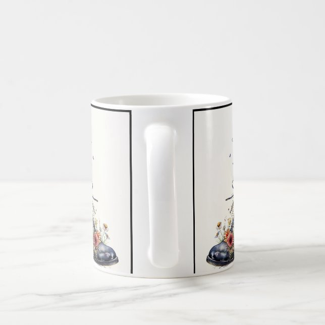 Black Cat i Whimsical Boot Latte Kärlek Anpassning Kaffemugg (Handtag)