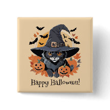 Black Cat i Witch Hat Halloween