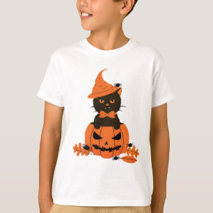 Black Cat in a Pumpkin, Halloween T Shirt