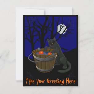 Black Cat-inbjudningar, Personlig Halloween-kort Inbjudningar