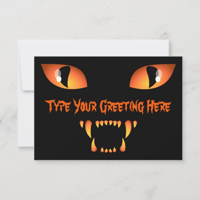 Black Cat-inbjudningar, Personlig Halloween-kort Inbjudningar (Framsida)