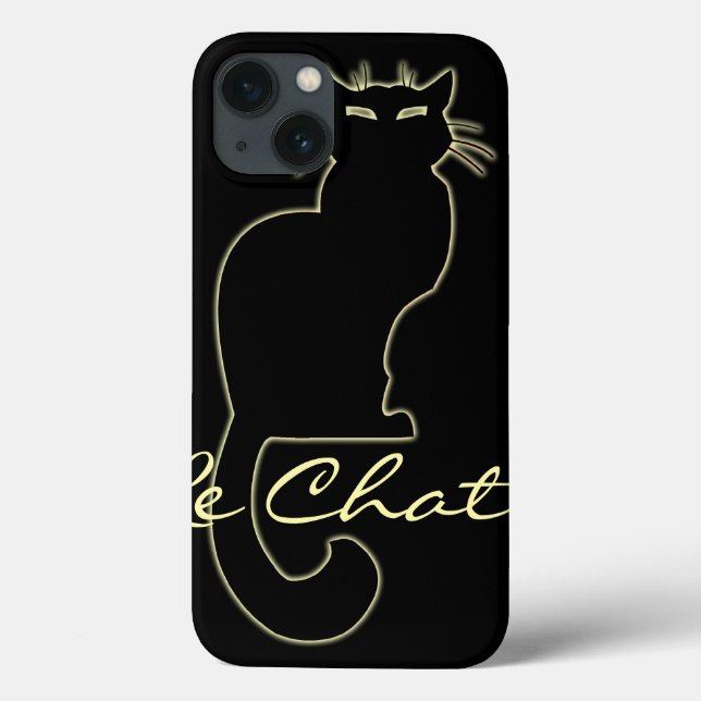 Black Cat iPad Case Cat Lover Le Chatta iPad Case (Baksida)