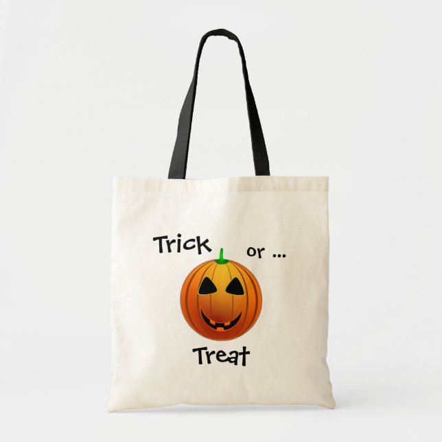 Black Cat & Jack O'Lantern Bus eller godis Bag Tygkasse (Framsidan)