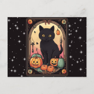 Black Cat Jack-O'Lanternor Tarot Halloween Helg Vykort